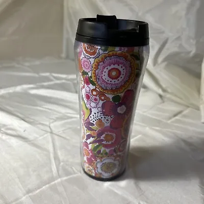 Vera Bradley Insulated Travel Coffee Mug Tumbler Cup Flowers • $7