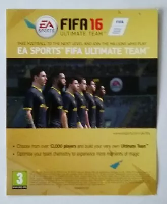 RARE PROMOTIONAL FLYER INSERT FIFA 16 Ultimate Team Playstation 3 Three PS3 PS • £4.95