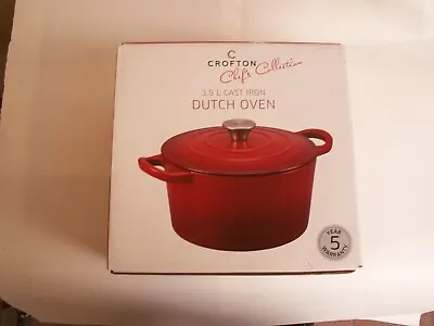 Crofton Chef's Collection Dutch Oven Cast Iron Enamel 3.7L Colour Eucalyptus • $74