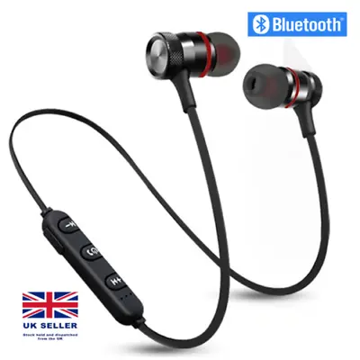 Bluetooth Earphones Headphones Wireless Sweat Proof Sport Gym For IPhone Samsung • £4.99