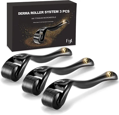 $31.99 • Buy Derma Roller Beard Roller Microneedle  3 Pack  Kit (0.5mm/1.0mm/1.5mm) 