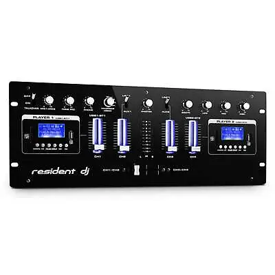 £121.99 • Buy 4 Channel Mixer DJ Mixing Console Bluetooth Mic Input USB SD MP3 AUX Rack Mount