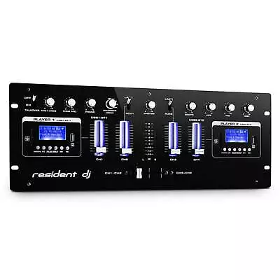 4 Channel Mixer DJ Mixing Console Bluetooth Mic Input USB SD MP3 AUX Rack Mount • £151.66