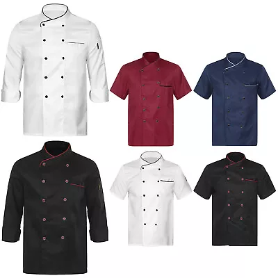 Men Women Chef Jackets Coat Hotel Kitchen Restaurant Cooking Uniform Top Shirt • $13.20