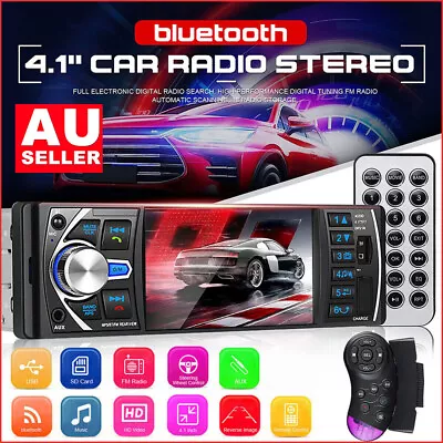 4.1Inch Single 1Din Car Radio Stereo MP5 MP3 Player Bluetooth Radio AUX/FM/USB • $56.98