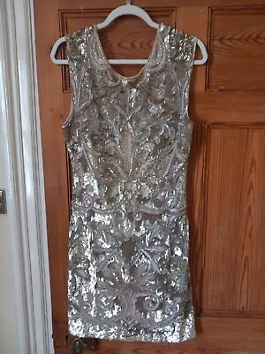 Miss Selfridge Gold Sequin Cocktail Party Dress • £15