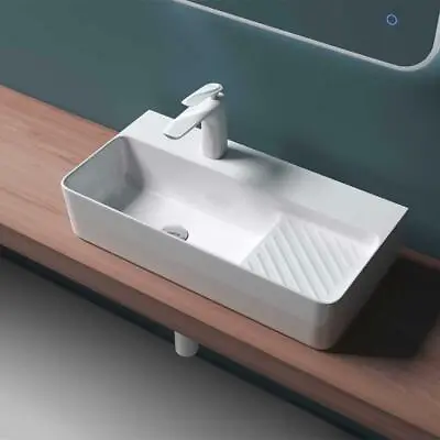 £65.89 • Buy Modern Bathroom Wash Basin Sink Ceramic Countertop Stylish Rectangular 600x305mm