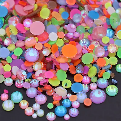 Neon Rhinestones Non Hotfix Flatback Stones Luminous Fluorescence Crystals • $10.90