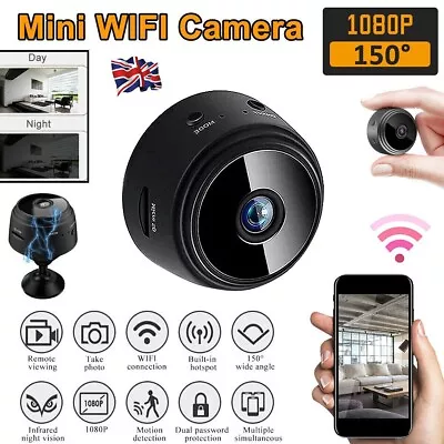 HD 1080P Mini Spy Wifi Camera Hidden Micro Home Security Night Vision Motion Cam • £8.99