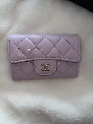 Chanel 24S Classic Flap Card Holder Wallet Light Purple  Caviar Gold HW NWT • $799