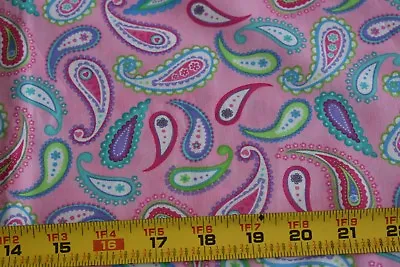 21  Long Colorful Paisley On Pink Quilt Cotton Moda/Me & My Sister N3226 • $9