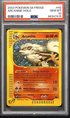 2003 Pokemon Skyridge H2 Arcanine Holo Rare Pokemon TCG Card PSA 10 Gem Mint • $1000