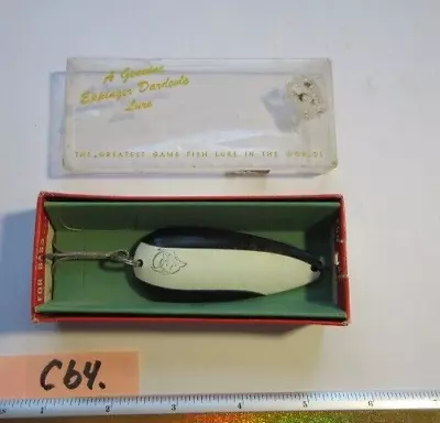 #C64)DARDEVLE Black & White  Spoon Vintage Fishing Lure 102 Box/inner Cardboard • $12.99