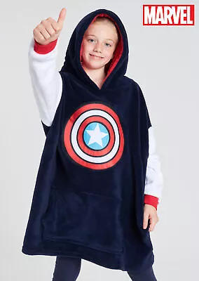 Marvel Oversized Blanket Hoodie For Kids - Captain America • £19.49