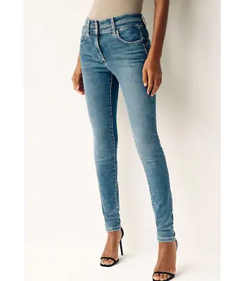 New Next Shape Enhancer High Waist  Light Blue Denim Skinny Jeans RRP £46.00 • £19.99