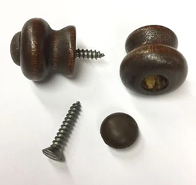 1 Pair Wood Piano Fallboard/Key Cover/Desk/Cabinet Knobs Brown Mahogany 3/4  • $6.24