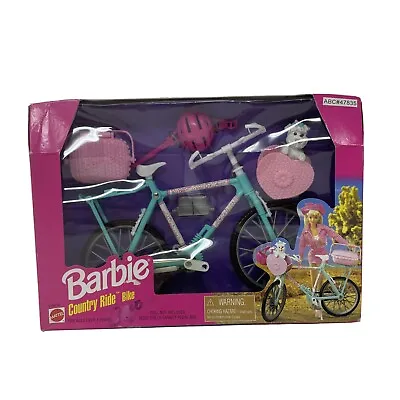 Vintage 1996 Sealed NIB Barbie Country Ride Bike Mattel No. 67560 Pink & Teal • $35