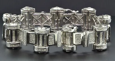 Trending Men's Round Cut Simulated Diamond 925 Sterling Silver Tennis Bracelet • $223.81