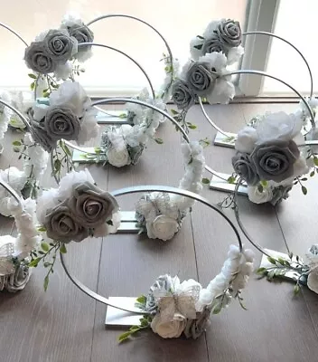 Wedding Table Number Centrepiece Decoration Flower Hoops & Stand Any Colour 25cm • £25