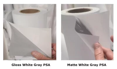 3.4mil Gloss & Matte White Print Vinyl Roll Gray-Back PSA Solvent Latex • $92