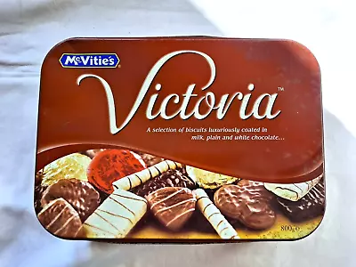 1980's Vintage McVities 'Victoria' Brown Biscuit Tin 800gm Size V Good Condition • £1.50