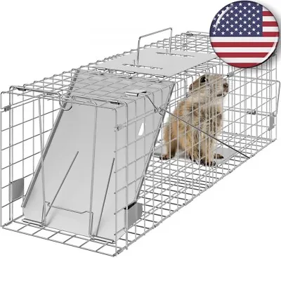 Live Animal Cage Trap Humane Cat Rodent Control Folding With Handle For Rabbits • $46.99