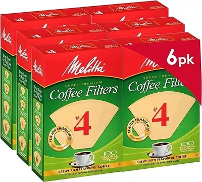 Open Box Melitta 4 Cone Coffee Filters Unbleached Natural Brown 100 Count • $15.88