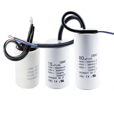 CBB60 Start Capacitor 450VAC 2/4/5/8/10/12/15/20/80uF Washing Machine Capacitor • $5.91