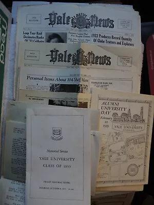 Yale College 1933 Ephemera Newspapers Fliers Programs Including Vincent Price • $25