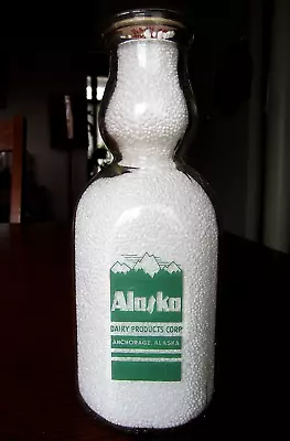 1950's CREAMTOP Anchorage ALASKA Quart AK. Dairy Milk Bottle 2 COLOR CREAM TOP • $9.99