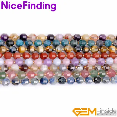Natural Assorted Gemstones Bicone Faceted Loose Beads Jewelry Making Strand 15'' • $8.39