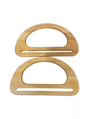 Wooden Bag Handles Small Pair Of Wood D Shaped Making Bags Craft  Sewing BH9 • £7.99