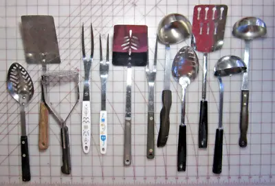 Kitchen Tools Vintage Flint Ekco Cutco Maid Robinson 12 Spatula Ladle Fork Mashe • $65