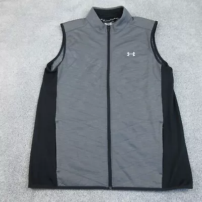 Under Armour Gilet Mens Large Grey ColdGear Golf Bodywarmer Top Vest Loose Fit • $44.20