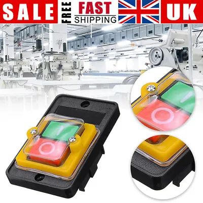 10A 220V/380V KAO-5M ON/OFF Machine Push Button Motor Drill Switch Waterproof UK • £7.38