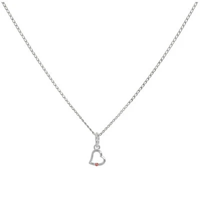£10.55 • Buy Sterling Silver & Tourmaline CZ Crystal Heart Necklace 14 - 22 Inches