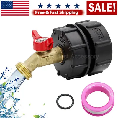 275-330 Gallon IBC Tote Tank Adapter 2.44  Fine Thread 1/2  Male NPT ×3/4  GHT • $15.98