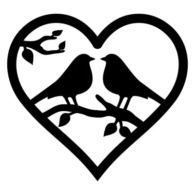 Love Heart Birds Tree Vinyl Decal Sticker Art Wall Home Decor Various Colours • £2.45