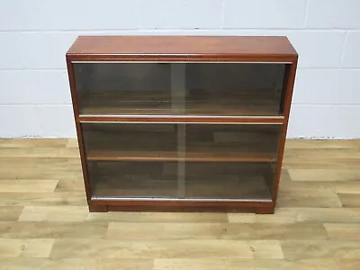 Vintage Minty Library Oak Sectional Barristers Glass Sliding Door Book Cabinet • £150
