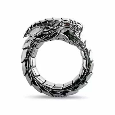Norse Mythology Ouroboros Dragon Men's Snake Ring Viking Ring Fashion Ring • $5.99