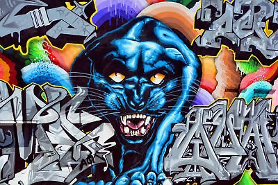 £59.90 • Buy Photo Wall Mural-GRAFFITI-(2706J)-NON WOVEN-Wallpaper-Panther Street Art Design