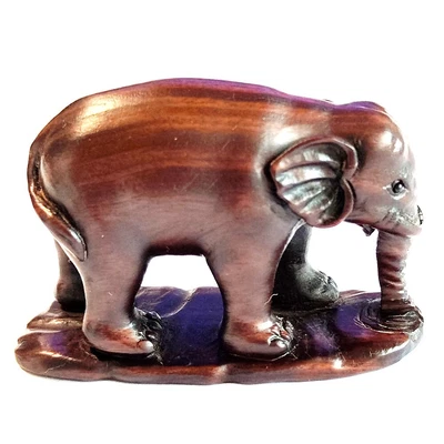£47.99 • Buy F027 - 30 Years Old 2  Hand Carved Ebony Ironwood Netsuke - Stunning Elephant