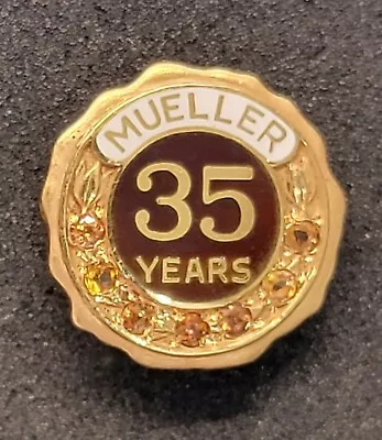 Mueller Company Employee Badge 35 Year Service Pin 14k Gold Vintage  • $249.99