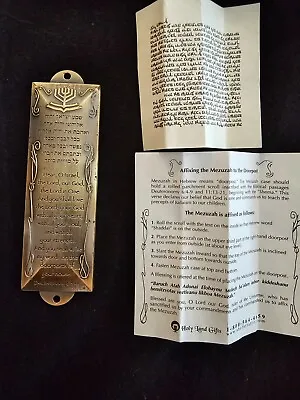 Holy Land Gifts 121247 Mezuzah-Shemaand#44 5.5 In. Brass Metallic With Scroll • $14.99