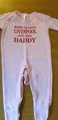 £1 • Buy Baby Girl Liverpool Print 3/6 Mnths Bodysuit Pink Great Condition