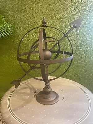 Armillary Sphere Sundial  Metal Garden Ornamental Piece Brown Standard Size  • £65