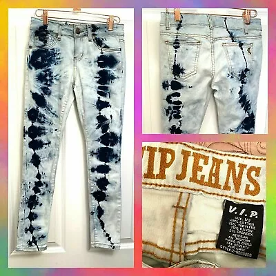 ⭐️⭐️vip Jeans - Tye Die Two Tone Groovy Hippie Shiek Skinny Jeans - Nwt - Sz 14 • £31.13