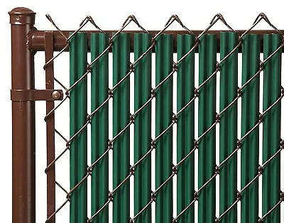 Chain Link Green Single Wall Ridged™ Privacy Slat For 6ft High Fence Bottom Lock • $75