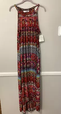 Mlle Gabrielle Dress Colorful Sleeveless Halter Hi-lo Hem - Size 2X • $19.99