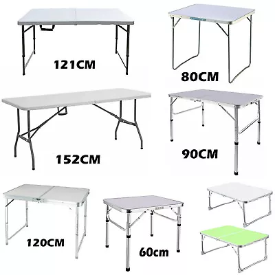 Folding Table Portable Fold Up Tables Camping Garden Party Trestle Furniture • £11.10